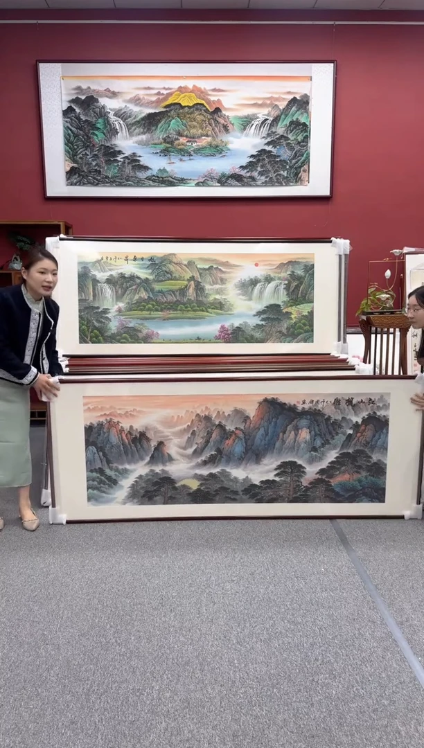 国画手绘 江山揽胜 219*88