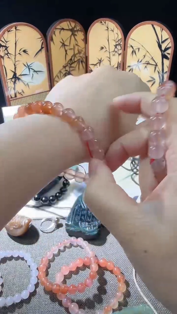 未镶嵌手串南红玛瑙冰飘南红圆珠手串