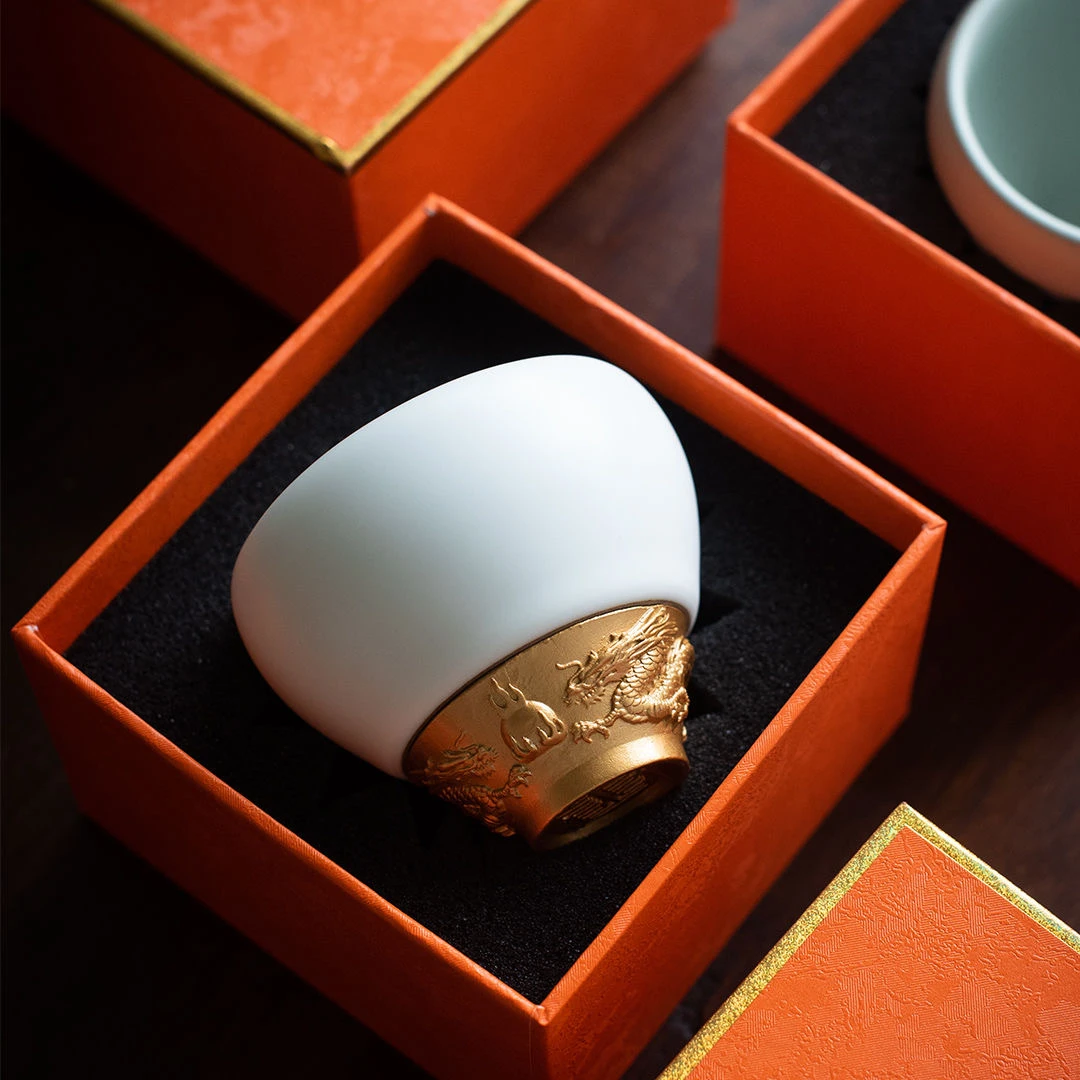 汝窑大号主人杯中国风陶瓷品茗杯功夫高档单杯茶杯简约德化汝瓷