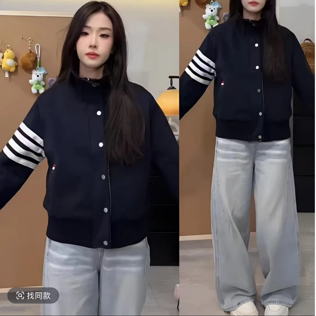 卫衣外套女2025春宽松拉链立领开衫百搭慵懒风灰色早春秋款上衣