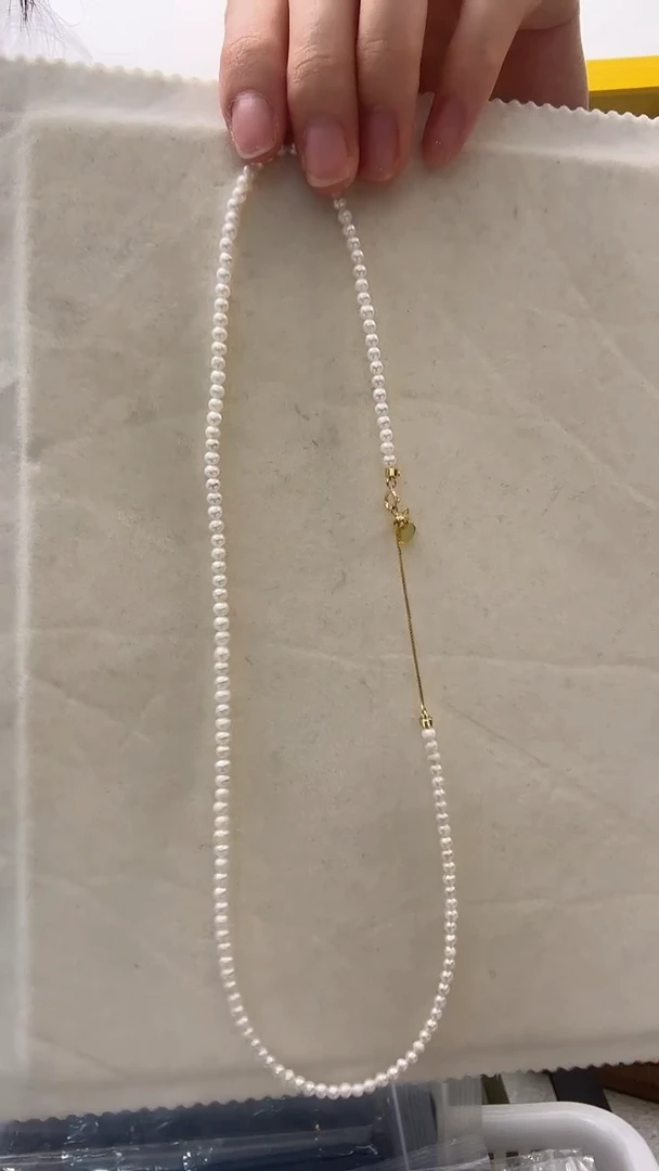 淡水珍珠银S925镶嵌吊坠(赠链)1号孤品 近圆3-4mm小米珍珠项链