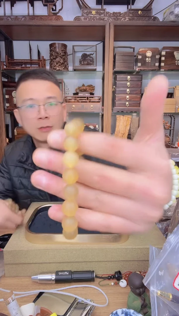 【闪购商品】乌木类书架563可可1.2圆珠单圈手串