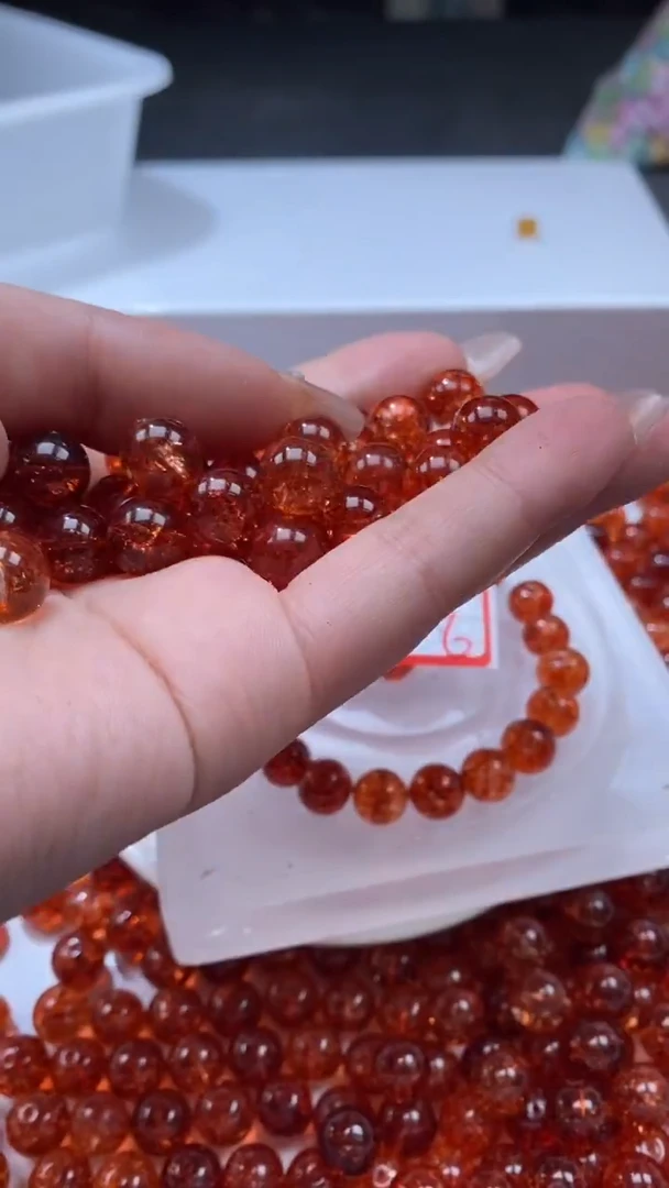 颈饰未镶嵌水晶a803红碧玺10MM*10颗