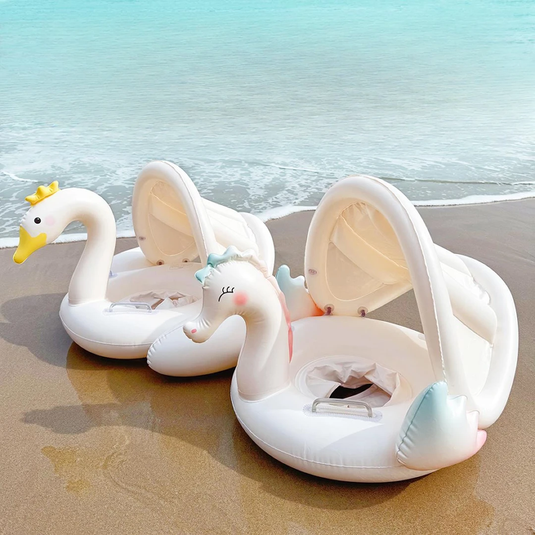 宝宝游泳圈婴儿坐圈遮阳泳圈儿童腋下圈成人救生圈幼儿防侧翻