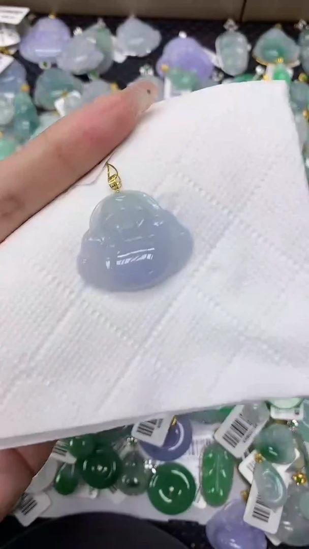 颈饰18K金镶嵌翡翠111111111