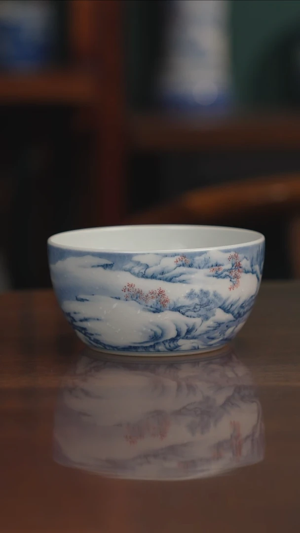 景琳藏青花北派山水