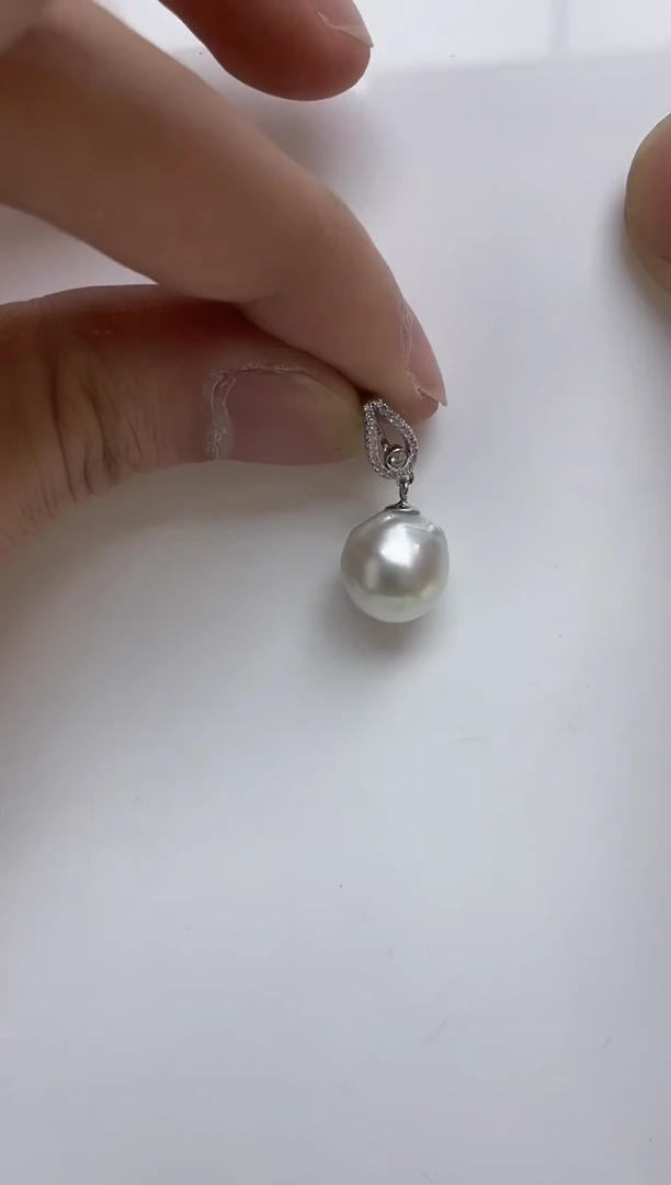 颈饰银S925镶嵌海水珍珠