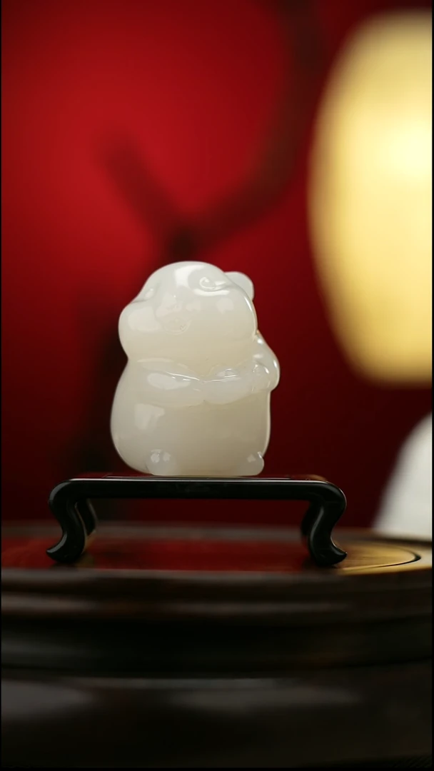 玉【鼠来宝】天然玉石摆件