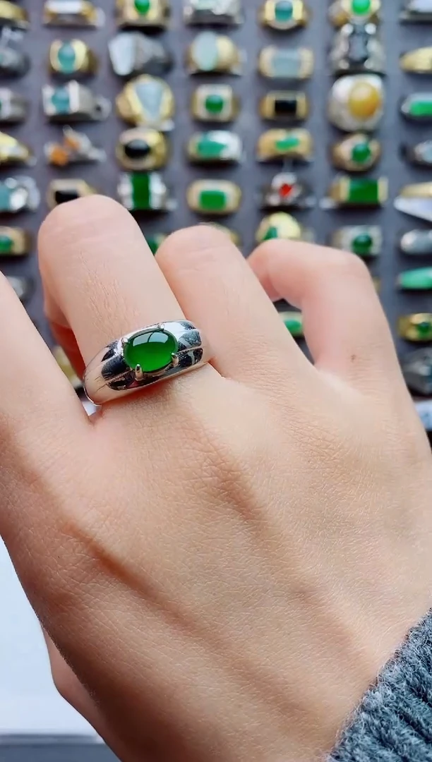 未镶嵌戒指翡翠天然翡翠男戒