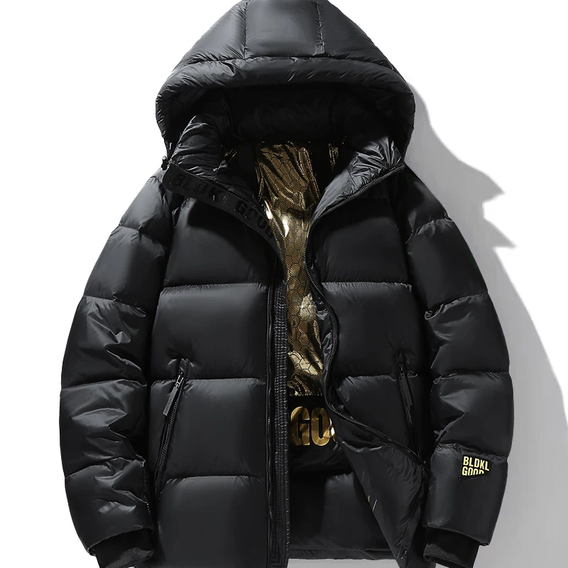 【帽子可拆卸】冬季新款黑金棉服男女同款情侣连帽棉袄加厚面包服