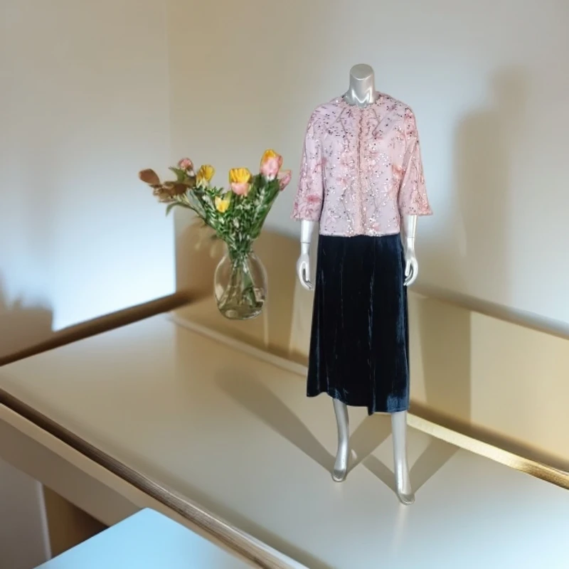 璞玉*上衣202506023粉面含春珠绣上衣U2F2032(8)