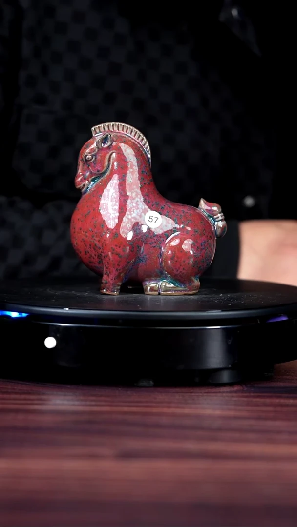 57#于大鹏一级品原矿钧瓷马摆件