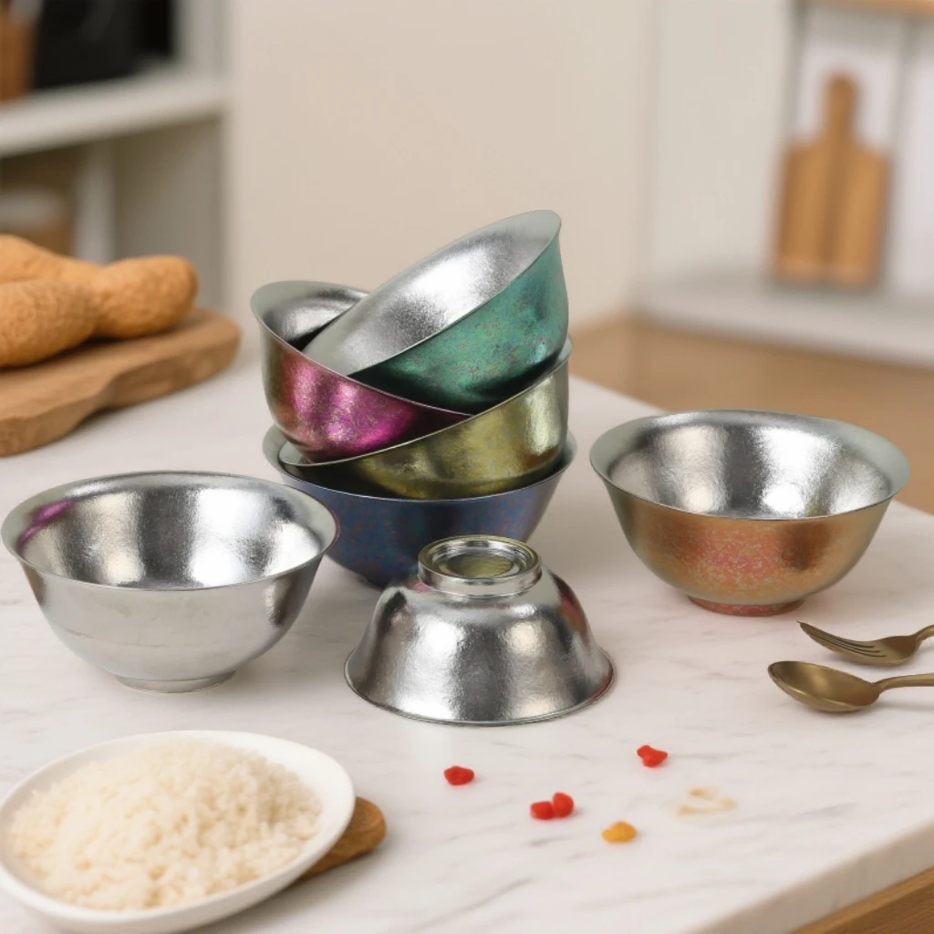 柚迦 纯钛大冰花宫廷碗 800ml