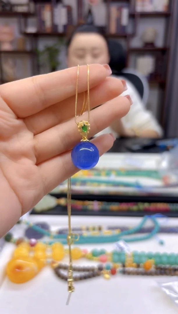 【闪购商品】碧玺猫眼吊坠(赠链)银S925镀金镶嵌D272