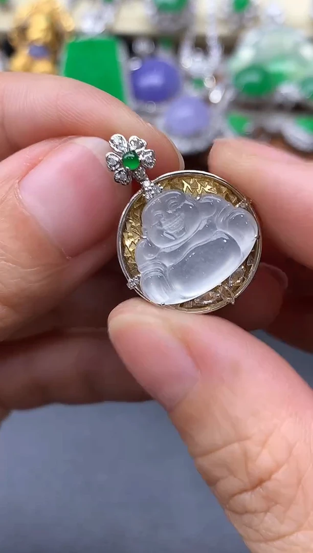 颈饰18K金镶嵌翡翠548中国好珍宝