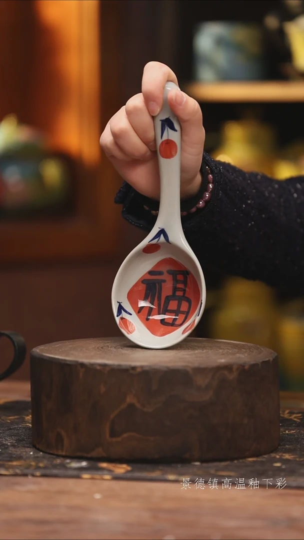 陶瓷景德镇高温釉下手绘陶瓷@L532@