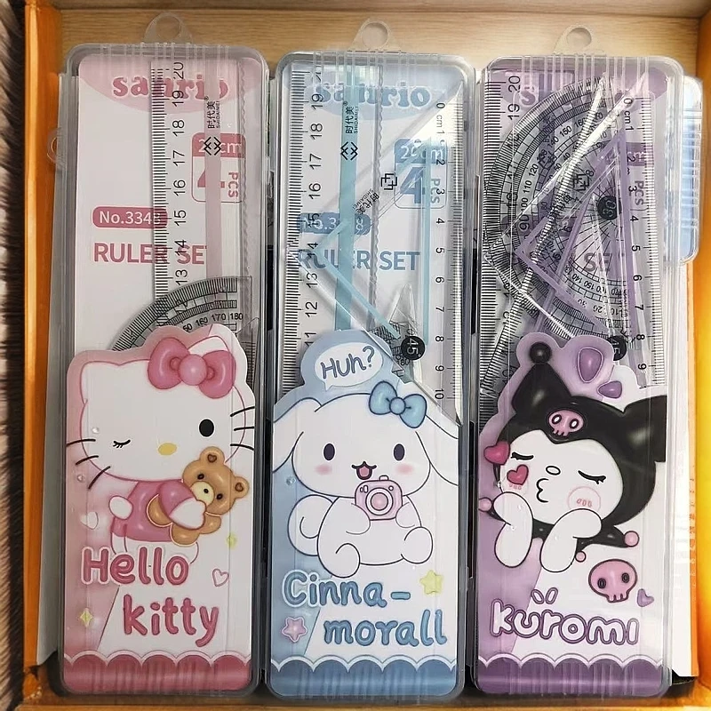【A45】5卡(带套盒)套尺硬尺四件套20cm透明硬尺套装