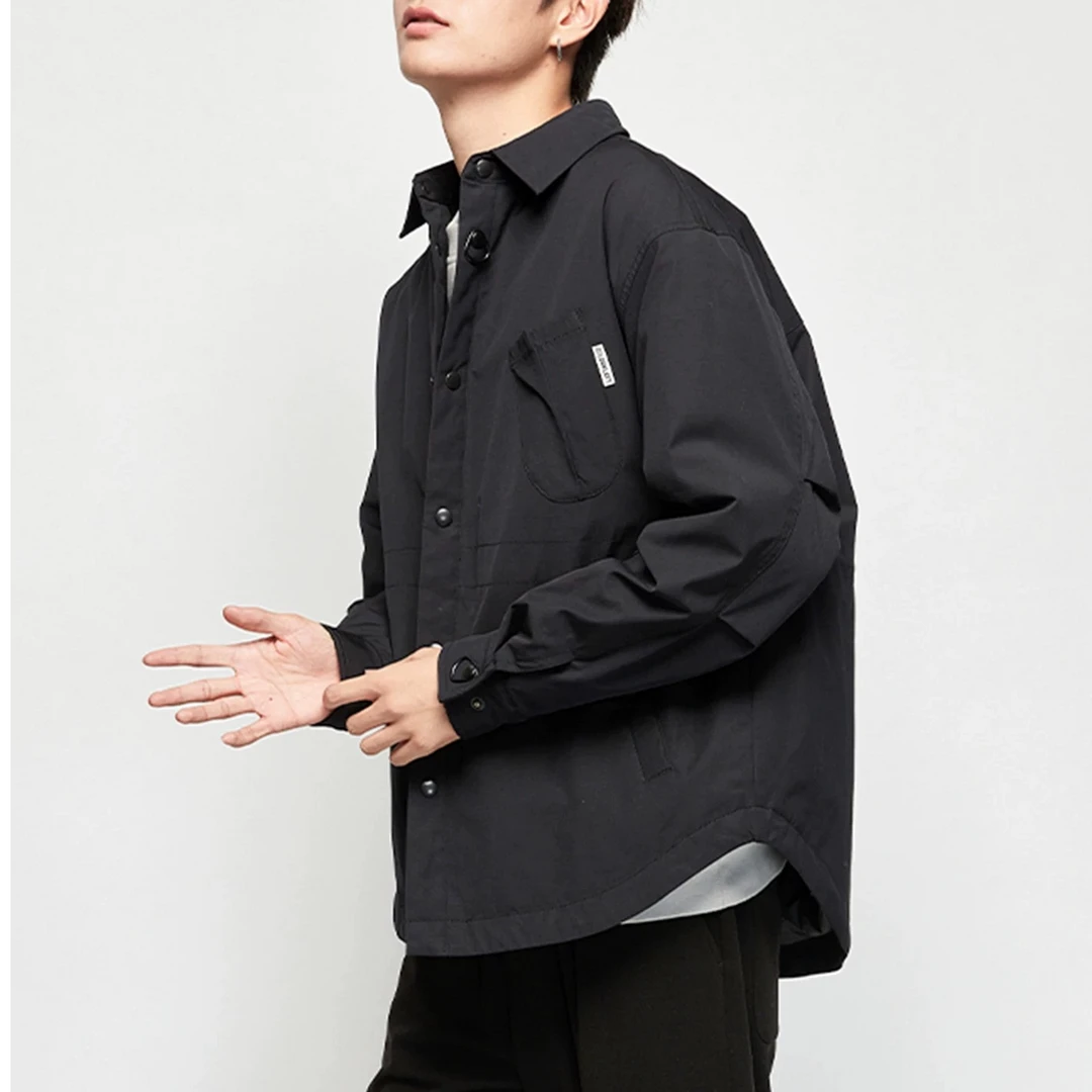 轻薄款男装冬季衬衫领羽绒服新品户外休闲保暖宽松男110012