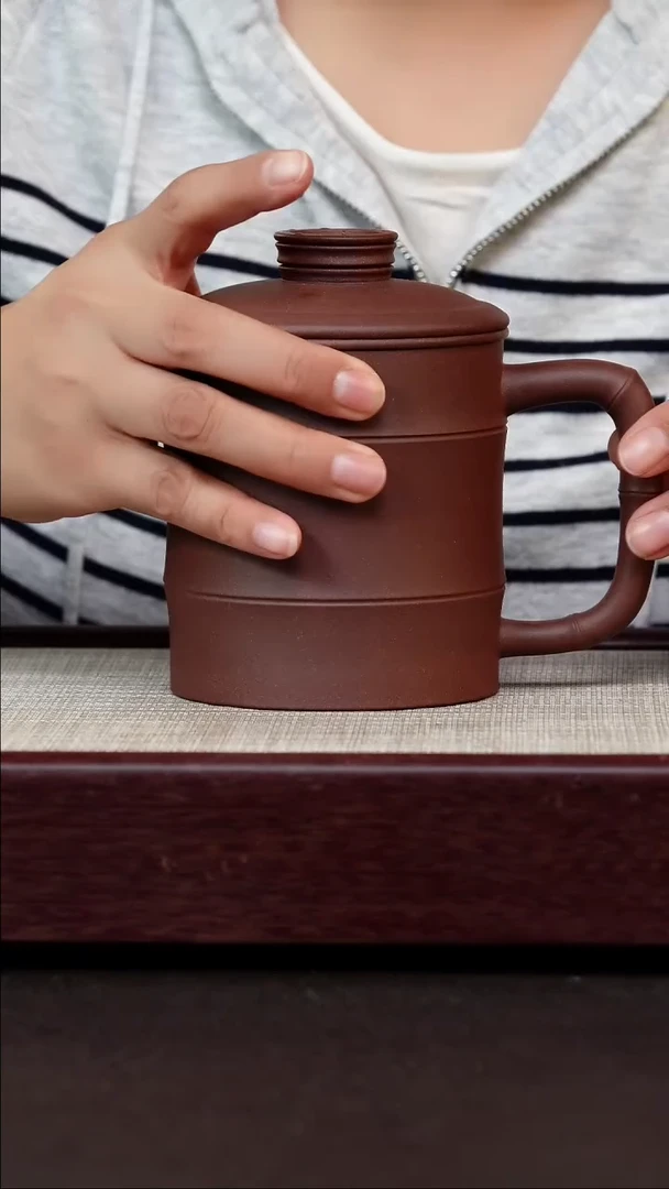 茶杯紫砂底槽清富贵竹三件套