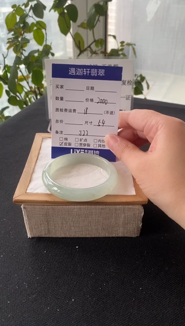 未镶嵌手镯翡翠53.8圈口 J22编码