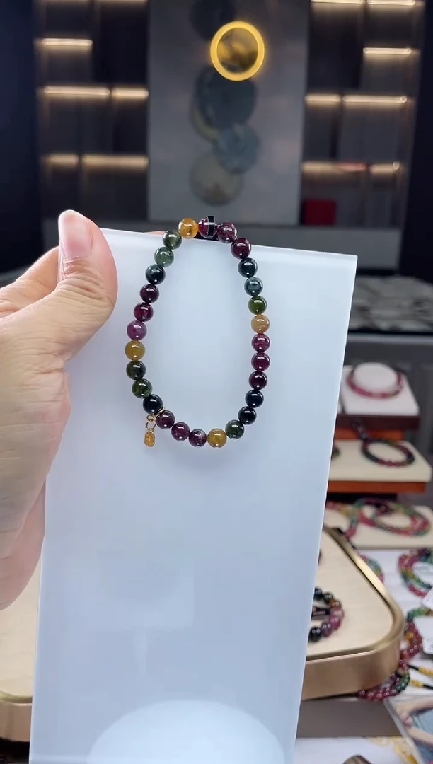 未镶嵌单圈手串碧玺（多样性发一条）Q