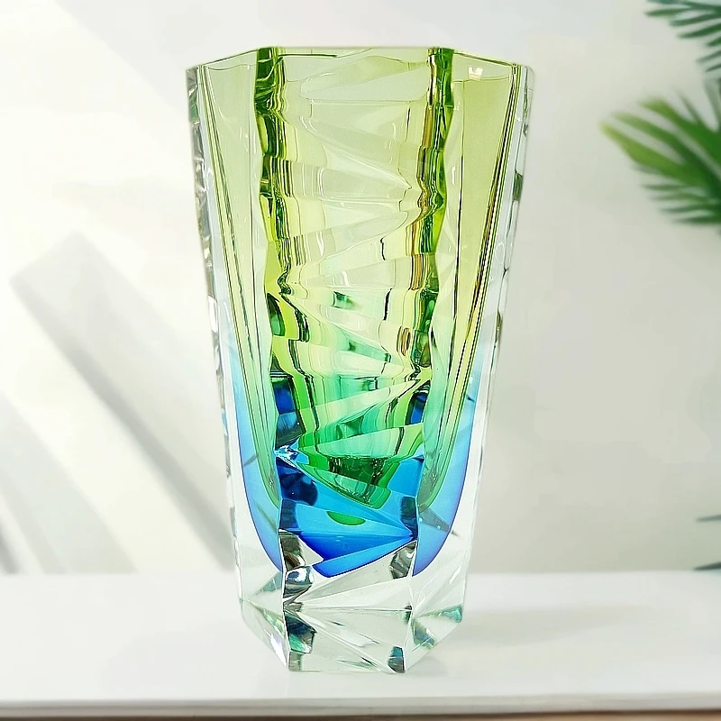 淄博琉璃轻奢手工切面花瓶摆件客厅书房酒柜日常送礼（不含花）