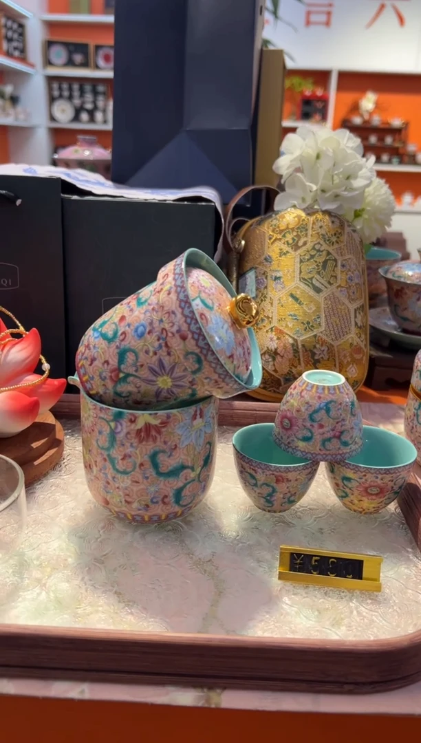 瓷片事事如意柿子