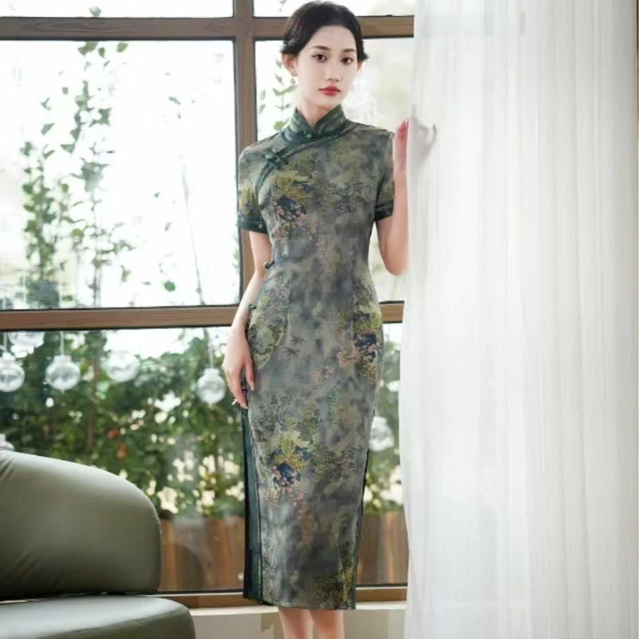 依云  日常气质优雅旗袍（衣长120左右）