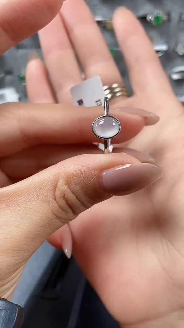 银S925镶嵌戒指翡翠3083