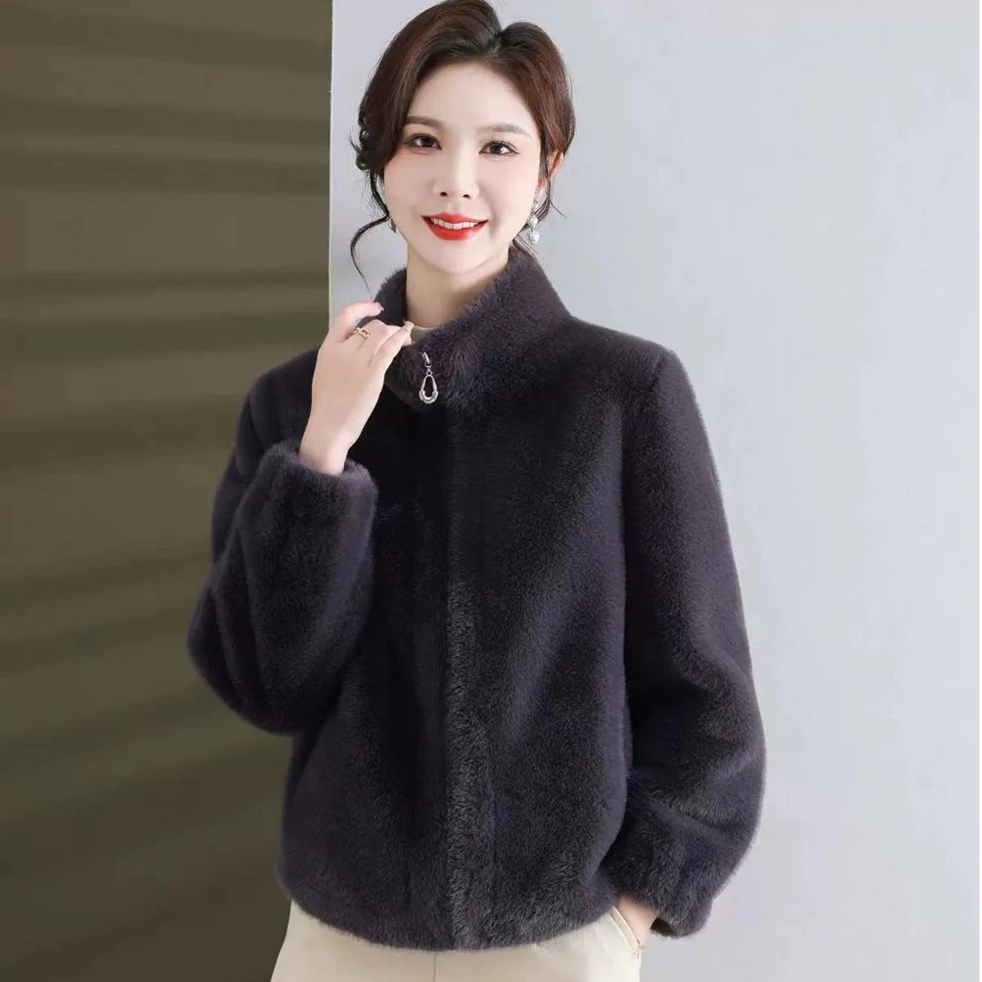 【专柜同款】海宁立领短款米兰貂气质百搭高端外套【联】