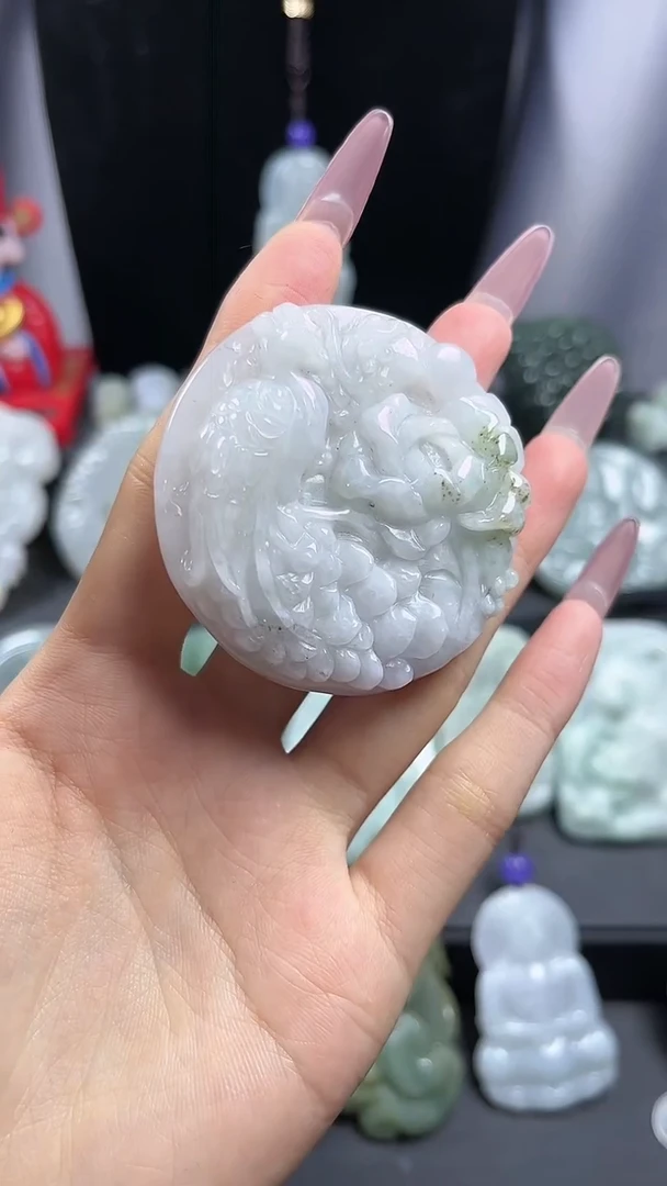 【闪购商品】翡翠颈饰未镶嵌牡丹凤凰