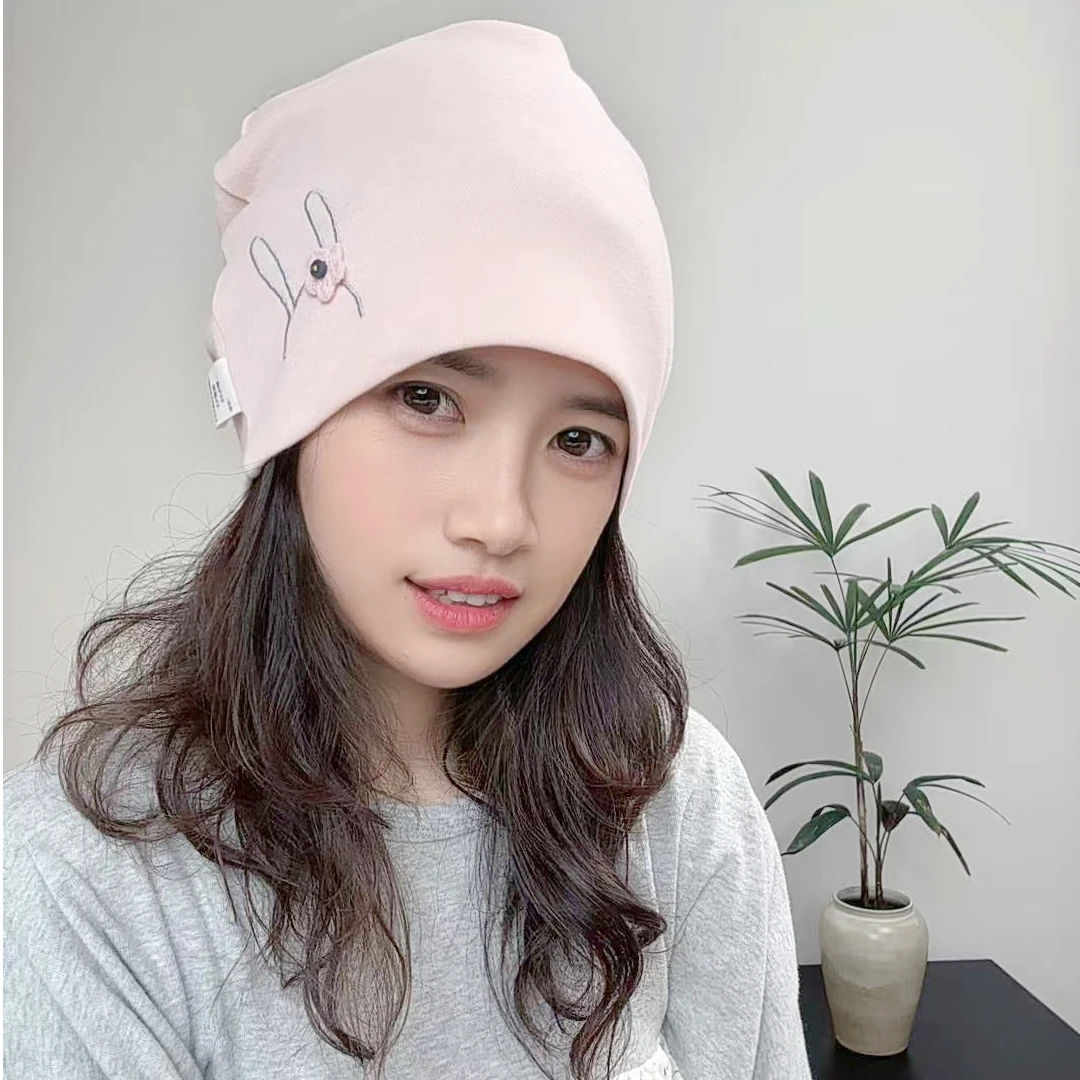 孕妇产后适用春秋夏季薄款纯棉保暖时尚月子帽头巾发带防风产妇