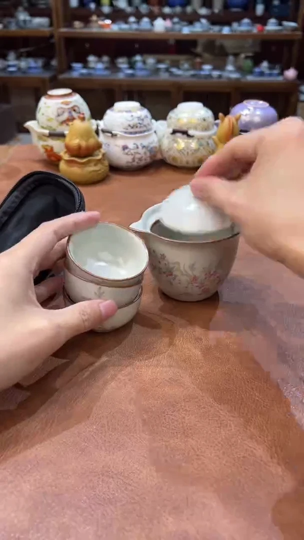 真的很便宜会开片的旅行茶具