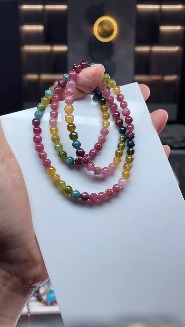 三圈手串未镶嵌碧玺（多样性发一条）Q