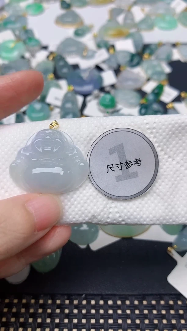 颈饰18K金镶嵌翡翠天然缅甸A货翡翠