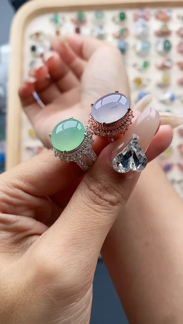 【闪购商品】翡翠戒指未镶嵌缅甸天然A货翡翠555   2+10