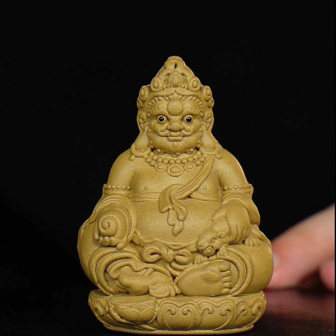 黄不动明王 宜兴原矿紫砂茶宠摆件