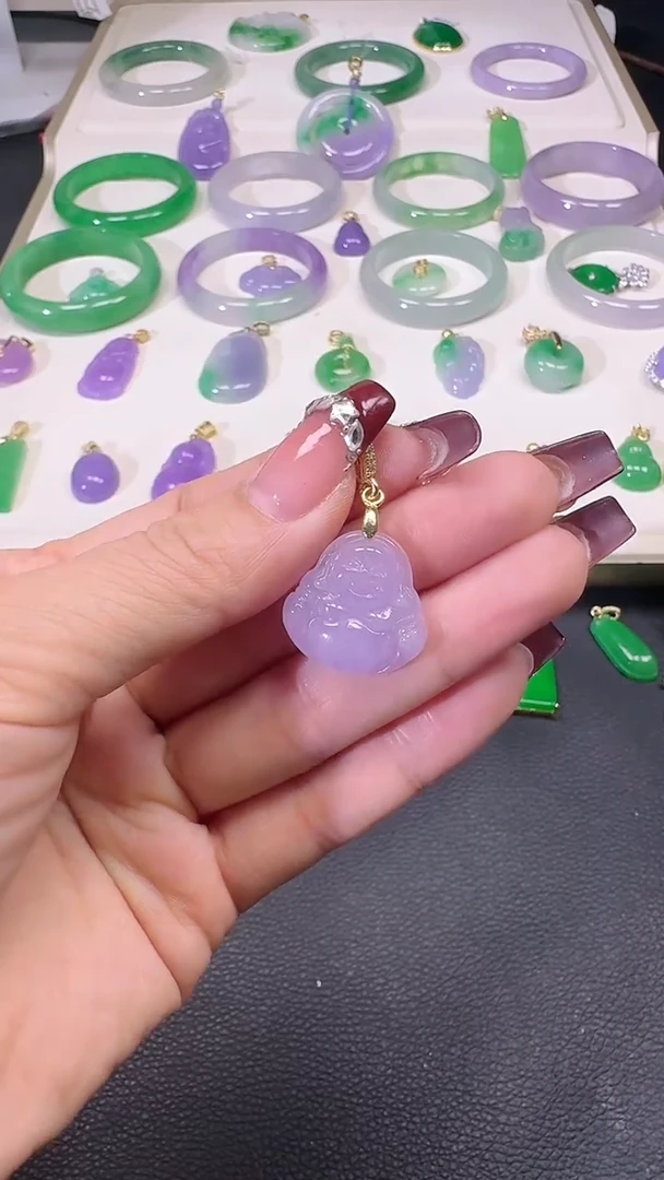 【闪购商品】翡翠颈饰未镶嵌紫翡小佛