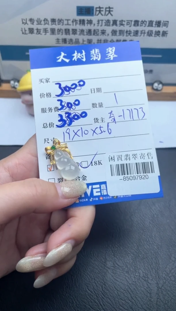颈饰18K金镶嵌翡翠多人-85097920