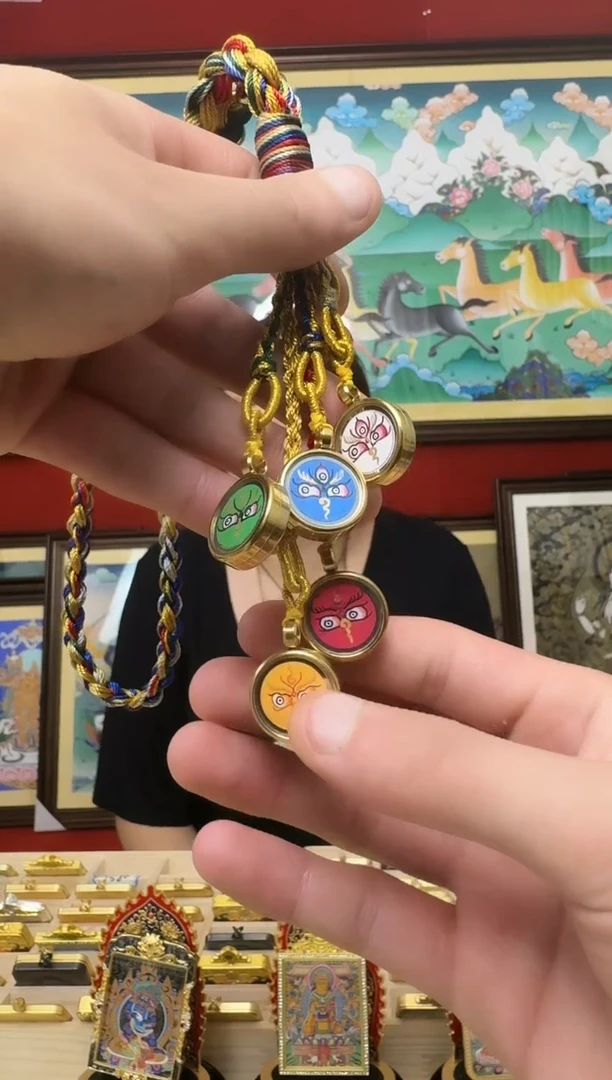 吊坠五路-热贡纯手绘周毛