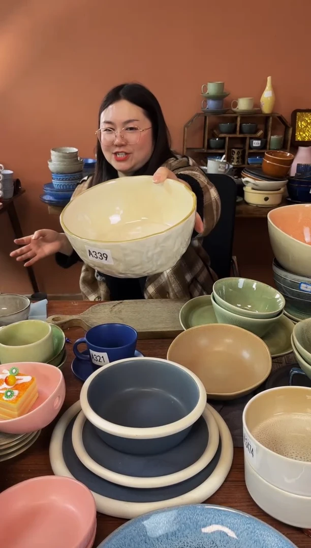【闪购商品】碗A339陶瓷白色大碗一件套微瑕