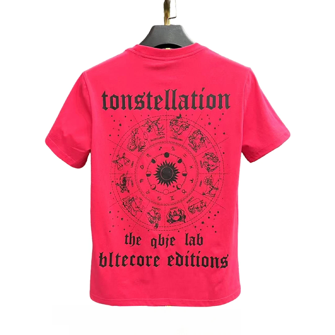 新款春夏温变星座短袖时尚百搭圆领半袖男女同款印花T恤-2513