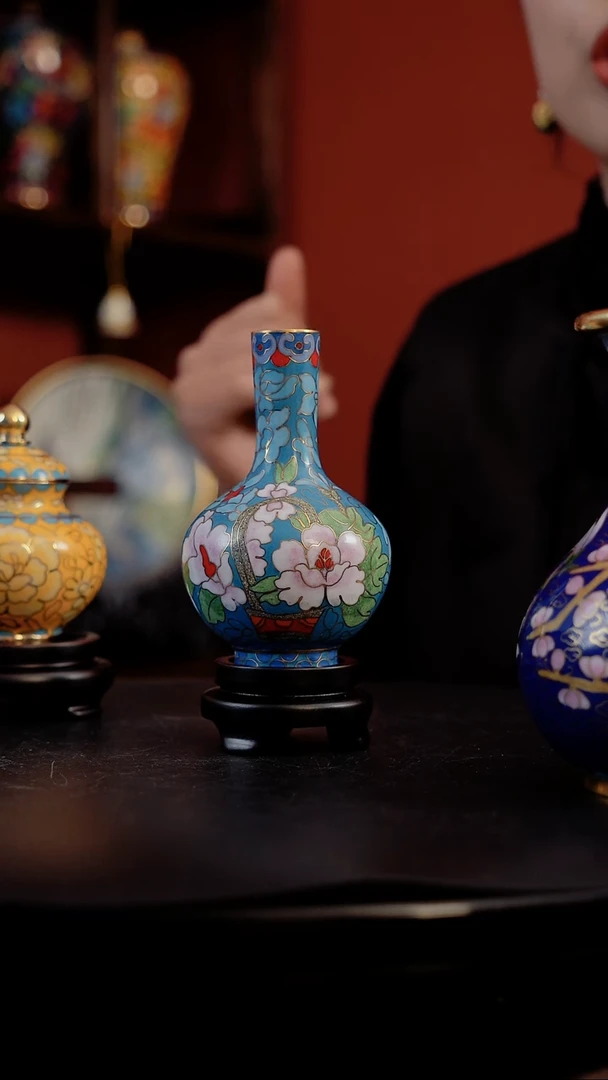 盛世繁花 天球瓶 非遗珐琅手工艺  景泰蓝