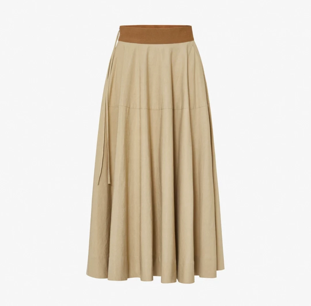 256016-ED 夏新款橡筋腰A字伞裙半身裙