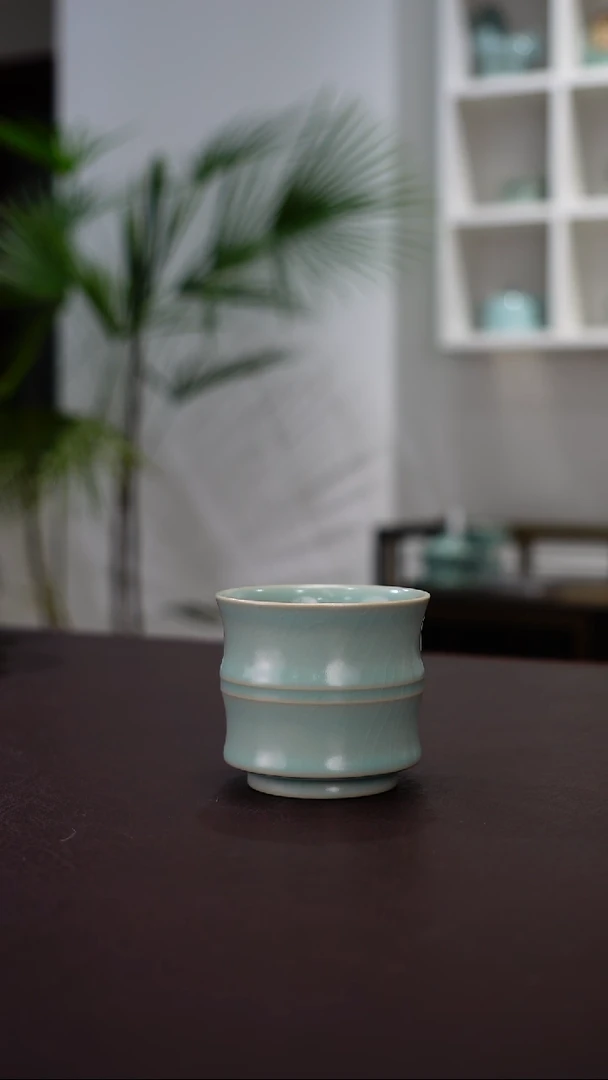 天青釉  竹节杯精品  120CC