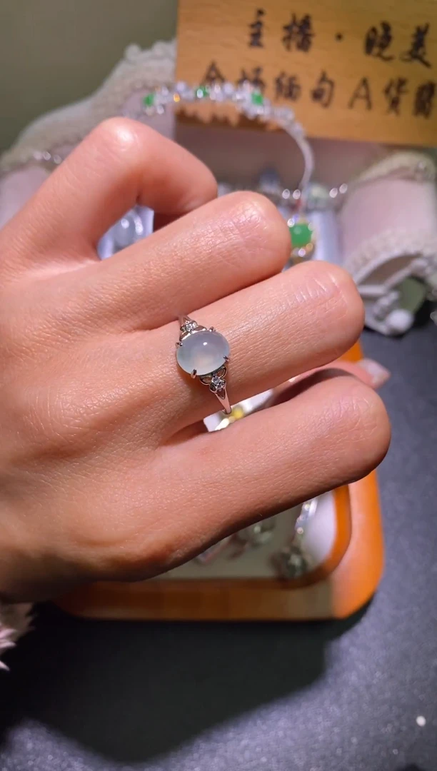 银S925镶嵌戒指翡翠014