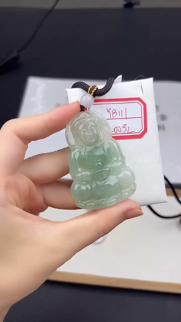 翡翠未镶嵌颈饰YB111冰绿观音