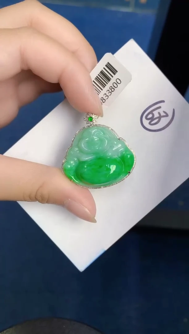 翡翠18K金镶嵌颈饰000000000