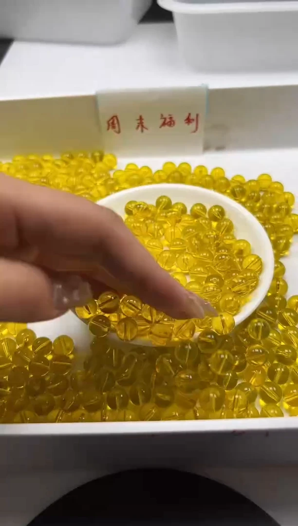 蜜蜡颈饰未镶嵌w611蓝珀10mm*10颗