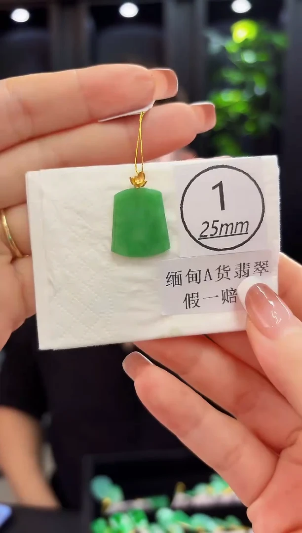 颈饰18K金镶嵌翡翠缅料A货/支持复检/一件